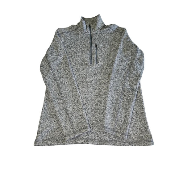 Eddie Bauer Men's Gray 1/4 Zip Fleece Sweater Size LT - Picture 2 of 9